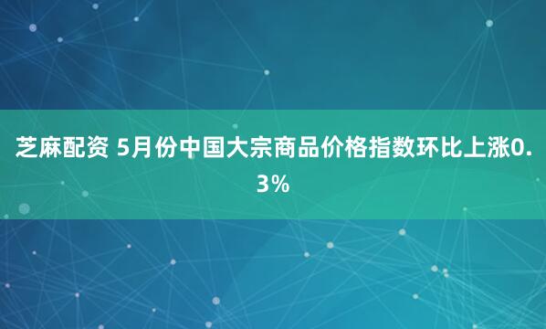 芝麻配资 5月份中国大宗商品价格指数环比上涨0.3%