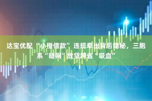 达宝优配 “小橙借款” 违规牵出背后隐秘，三胞系“暗网”放贷跨省“吸血”